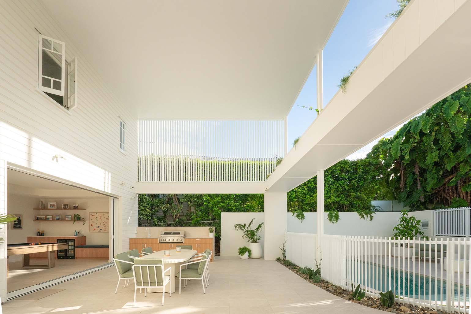 Ascot outdoor entertaining area with outdoor kitchen and swimming pool